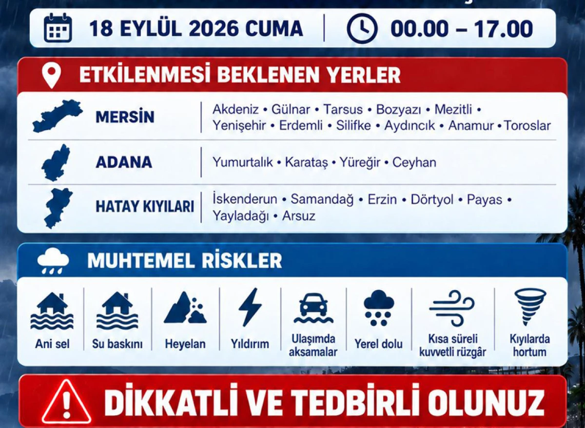 Silifke Kaymakamlığından kuvvetli yağış uyarısı